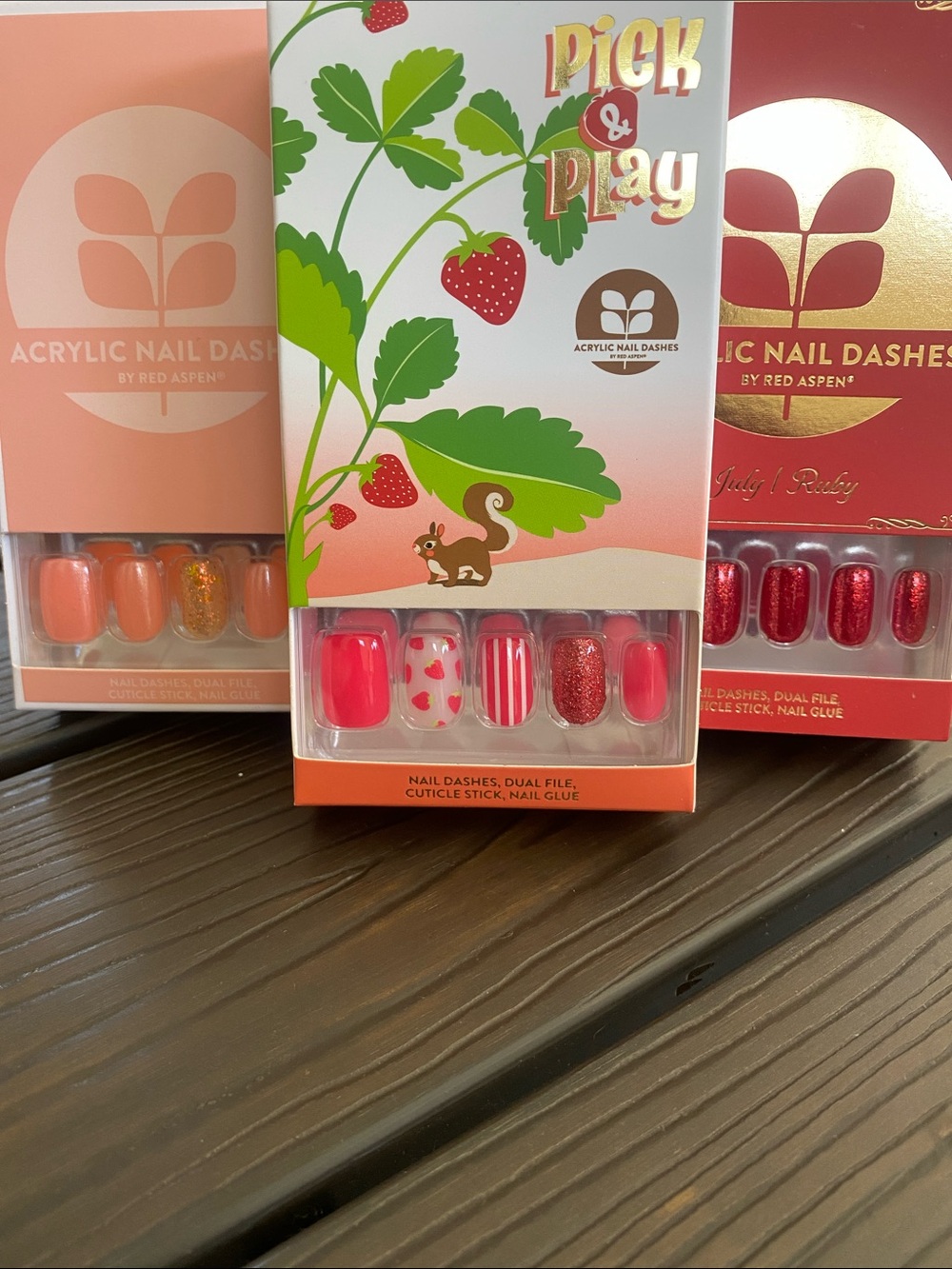 Acrylic Nail Dashes, 3 sets. Brand new in boxes.